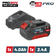BORMANN PRO STARTER KIT 20V, ΜΠΑΤΑΡΙΑ 4.0AH & ΦΟΡΤΙΣΤΗΣ 2.4Α BBP9940 082224