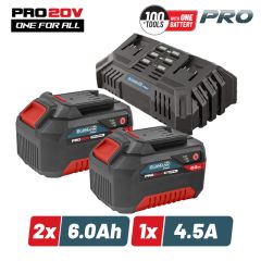 BORMANNN PRO STARTER KIT 20V,ΜΠΑΤΑΡΙΕΣ 2X6.0AH & ΔΙΠΛΟΣ ΤΑΧΥΦΟΡΤΙΣΤΗΣ ,LI-ION,4.5A BBP9966 083504 