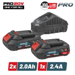 BORMANN PRO STARTER KIT ΜΠΑΤΑΡΙΕΣ 2X2.0AH & ΦΟΡΤΙΣΤΗΣ 2.4Α BBP9922 083511