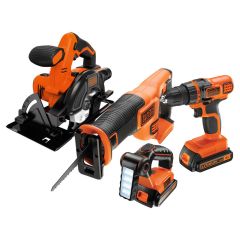 BLACK AND DECKER SET ΕΡΓΑΛΕΙΩΝ ΔΡΑΠΑΝΟ ΠΑΛΙΝΔΡΟΜΙΚΟ ΠΡΙΟΝΙ ΚΑΙ ΦΑΚΟΣ BDC4KITB