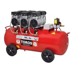 TOROS ΑΕΡΟΣΥΜΠΙΕΣΤΗΣ ΧΑΜΗΛΟΥ ΘΟΡΥΒΟΥ OILFREE 100LT, 3HP 40128