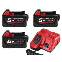 MILWAUKEE 3 ΜΠΑΤΑΡΙΕΣ 18V 5.0 AH M18™ NRG-503 ΤΑΧΥΦΟΡΤΙΣΤΗΣ M12-18FC 4933451423