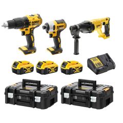 DEWALT ΣΕΤ ΜΕ ΠΙΣΤΟΛΕΤΟ - ΠΑΛΜΙΚΟ ΚΑΤΣΑΒΙΔΙ - ΚΡΟΥΣΤΙΚΟ ΔΡΑΠΑΝΟΚΑΤΣΑΒΙΔΟ 18V XR BRUSHLESS (3Χ4.0Ah) DCK369M3T-QW