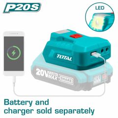 TOTAL ΦΟΡΤΙΣΤΗΣ USB-A 20V Li-Ion Powerbank SOLO TUCLI2022