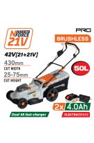 NAKAYAMA PRO ΜΗΧΑΝΗ ΓΚΑΖΟΝ ΜΠΑΤΑΡΙΑΣ BRUSHLESS 42V,LI-ION,2X4AH,4A,ΚΟΠΗ 43CM EC1726X44 085393