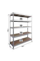 UNIMAC ΡΑΦΙΕΡΑ ΜΕΤΑΛΛΙΚΗ 100x50x200 ΓΑΛΒ. 300kg 5 ΡΑΦΙΑ MDF 610418