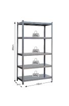 UNIMAC ΡΑΦΙΕΡΑ ΜΕΤΑΛΛΙΚΗ 100x40x200 ΓΚΡΙ. 265kg 5 ΡΑΦΙΑ 610420