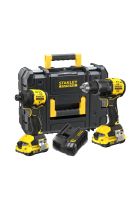 STANLEY ΣΕΤ ΚΡΟΥΣΤΙΚΟ & ΠΑΛΜΙΚΟ V20 BRUSHLESS 18V (2X2.0AH) ΣΕ ΕΡΓΑΛΕΙΟΘΗΚΗ PRO-STACK FATMAX SFMCK201D2T-QW