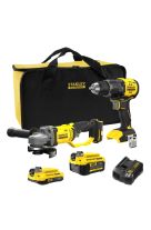 STANLEY BRUSHLESS ΚΡΟΥΣΤΙΚΟ ΔΡΑΠΑΝΟΚΑΤΣΑΒΙΔΟ & ΓΩΝΙΑΚΟΣ ΤΡΟΧΟΣ (1X2AH+1X 4AH) SFMCK208MDS-QW