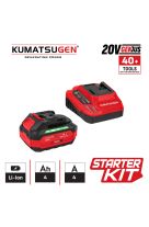 KUMATSUGEN STARTER KIT 20VGENIUS, MΠΑΤΑΡΙΑ 4.0AH & ΦΟΡΤΙΣΤΗΣ 4Α KDC894 087021