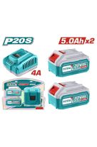 TOTAL ΕΠΑΓΓ. ΣΕΤ 2τεμ ΜΠΑΤ. Li-ion 20V/5Ah + 1τεμ ΤΑΧΥΦΟΡΤΙΣΤΗΣ TFBCPK2513E