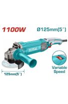 TOTAL ΕΠΑΓΓ. ΓΩΝΙΑΚΟΣ ΛΕΙΑΝΤΗΡΑΣ 1.100W - 125mm ΗΛΕΚΤΡΟΝΙΚΟΣ TG110125565