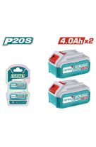 TOTAL ΕΠΑΓΓΕΜΠΑΤΙΚΟ ΣΕΤ 2τεμ ΜΠΑΤ. TFBLI2002 Li-ion 20V / 4Ah TOSLI240312E