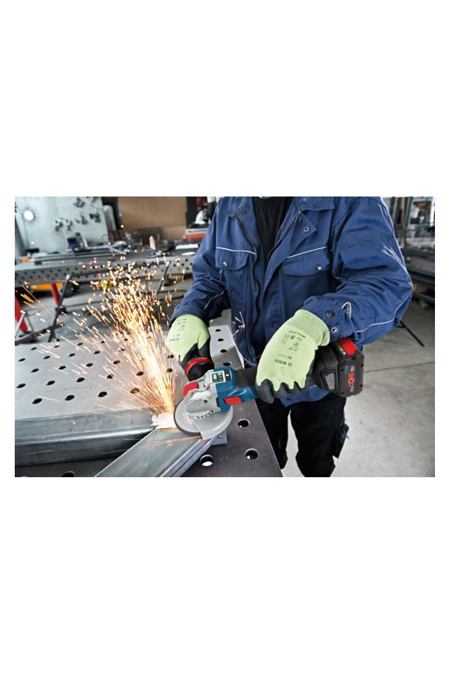 BOSCH ΓΩΝΙΑΚΟΣ ΤΡΟΧΟΣ ΜΠΑΤΑΡΙΑΣ GWX 18V-10 SC 125 MM ΜΕ ΡΥΘΜΙΖΟΜΕΝΗ ΤΑΧΥΤΗΤΑ X-LOCK 18V ΣΕ L-BOXX (SOLO) 06017B0400