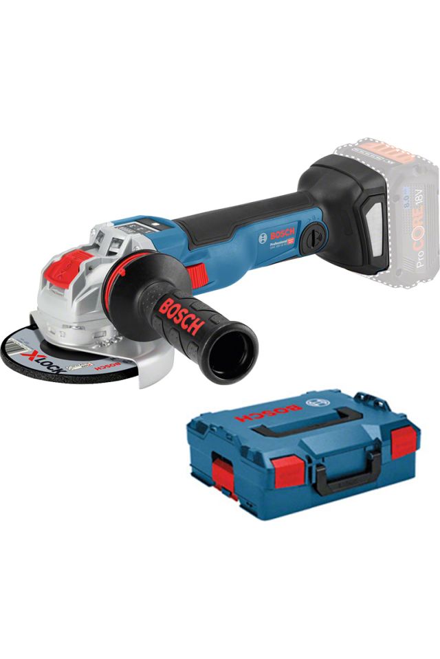 BOSCH ΓΩΝΙΑΚΟΣ ΤΡΟΧΟΣ ΜΠΑΤΑΡΙΑΣ GWX 18V-10 SC 125 MM ΜΕ ΡΥΘΜΙΖΟΜΕΝΗ ΤΑΧΥΤΗΤΑ X-LOCK 18V ΣΕ L-BOXX (SOLO) 06017B0400