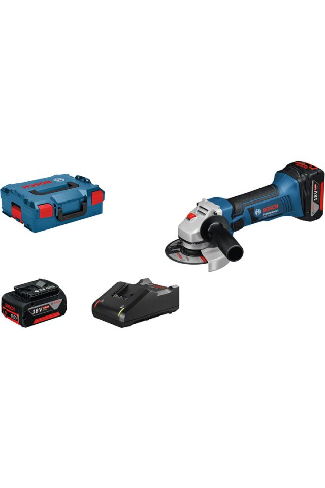 BOSCH ΓΩΝΙΑΚΟΣ ΛΕΙΑΝΤΗΡΑΣ ΜΠΑΤΑΡΙΑΣ GWS 18-125 V-LI PROFESSIONAL 18V ΜΕ 2 ΜΠΑΤΑΡΙΕΣ + ΦΟΡΤΙΣΤΗ 060193A30Y