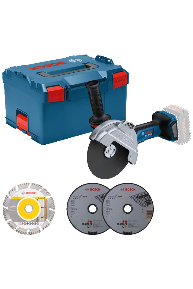BOSCH ΓΩΝΙΑΚΟΣ ΛΕΙΑΝΤΗΡΑΣ ΜΠΑΤΑΡΙΑΣ BITURBO GWS 18V-180 P PROFESSIONAL SOLO 06019H6L02