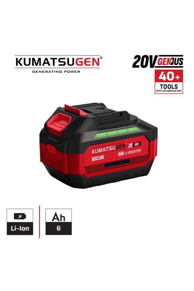 KUMATSUGEN ΜΠΑΤΑΡΙΑ 20V, LI-ION-6.0AH KDC106 081326