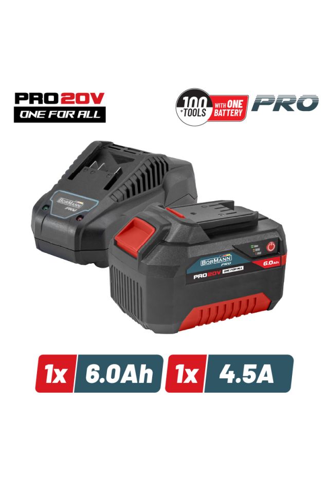BORMANN PRO STARTER KIT 20V,ΜΠΑΤΑΡΙΑ 6.0ΑH & ΦΟΡΤΙΣΤΗΣ 4.5Α BBP9960 083641