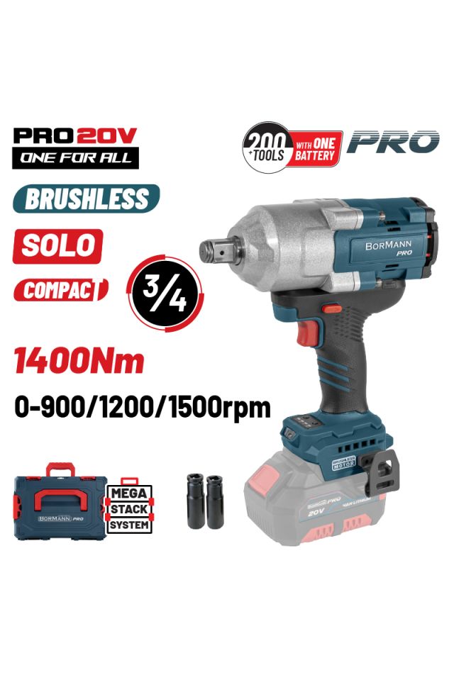 BORMANN PRO ΜΠΟΥΛΟΝΟΚΛΕΙΔΟ BRUSHLESS MΠΑΤΑΡΙΑΣ 20V,LI-ION (ΜΟΝΟ ΣΩΜΑ) BBP5391CA 085638