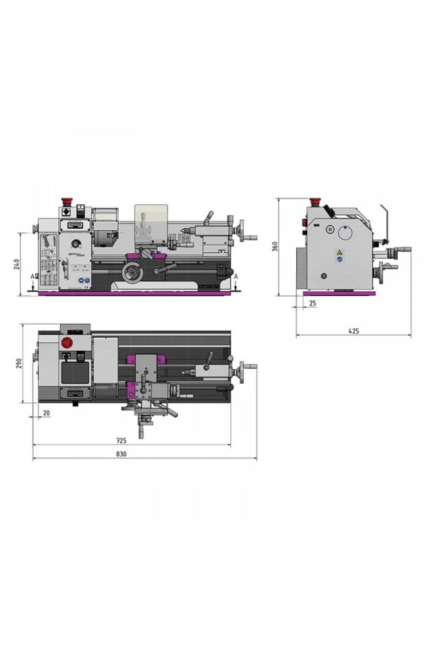 OPTIMUM ΕΠΙΤΡΑΠΕΖΙΟΣ ΤΟΡΝΟΣ ΜΕΤΑΛΛΟΥ TU 2004V 220V 3420310