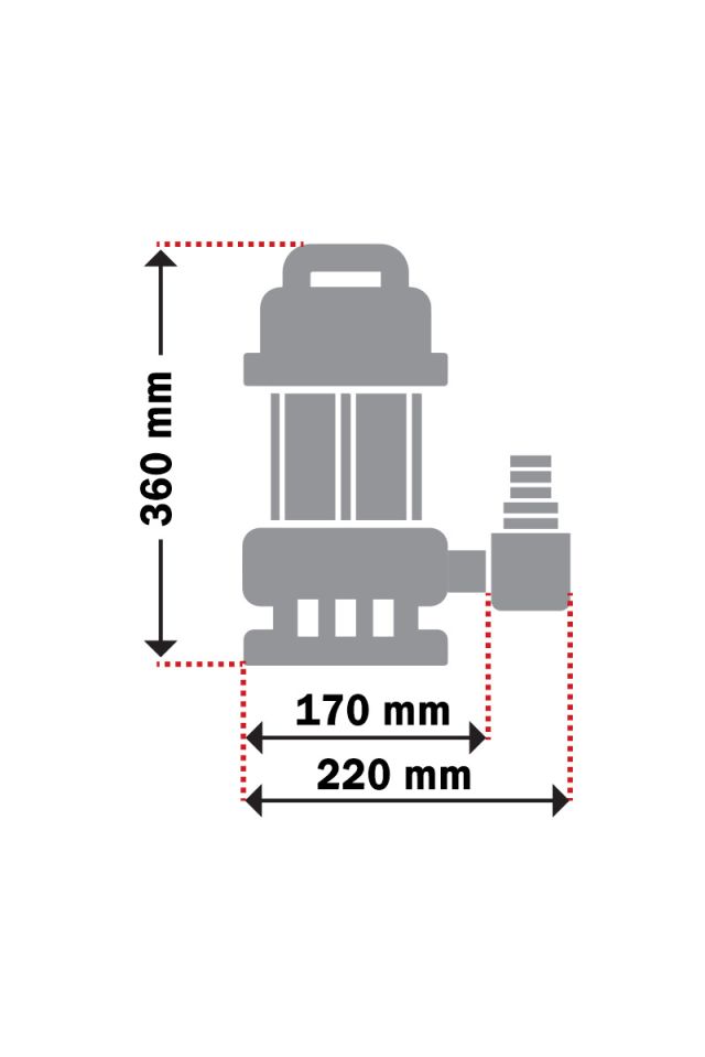 KRAFT ΑΝΤΛΙΑ ΥΠΟΒΡΥΧΙΑ ΑΚΑΘΑΡΤΩΝ 1100W 43574