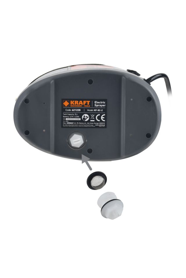 KRAFT ΨΕΚΑΣΤΗΡΑΣ ΜΠΑΤΑΡΙΑΣ ΧΕΙΡΟΣ ΛΙΘΙΟΥ 5LT, 3.7V/2.5AH 621228