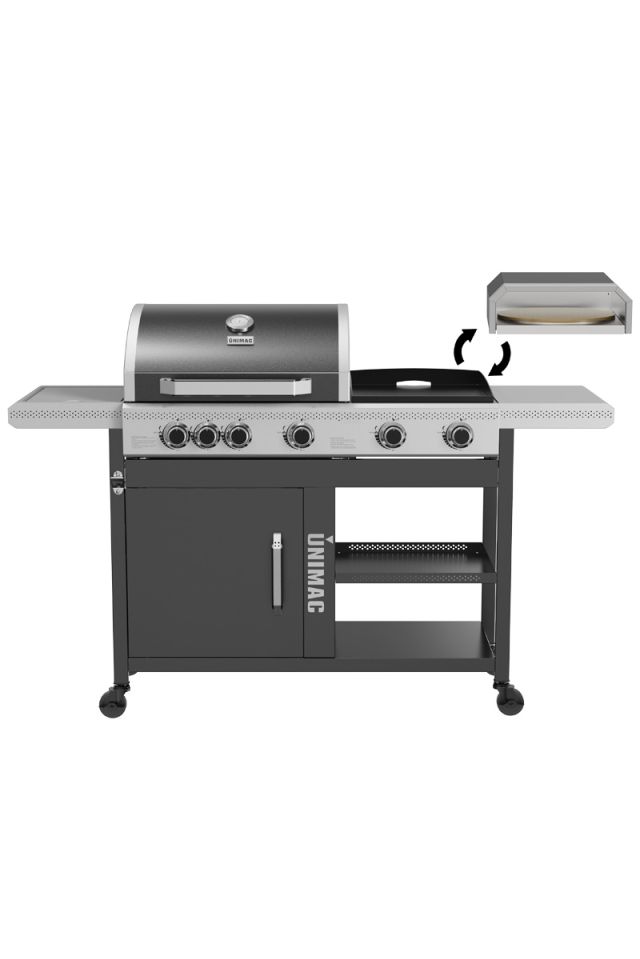 UNIMAC ΨΗΣΤΑΡΙΑ ΥΓΡΑΕΡΙΟΥ 3 ΣΕ 1: BBQ+PIZZA OVEN+PLANCHA 661333