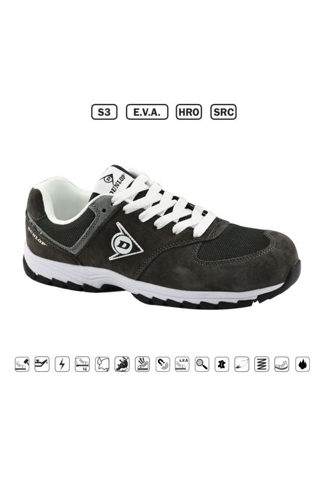 DUNLOP ΠΑΠΟΥΤΣΙΑ ΕΡΓΑΣΙΑΣ SUEDE+MESH FLYING ARROW - ΓΚΡΙ - S3,E.V.A.,HRO,SRC 710843-9