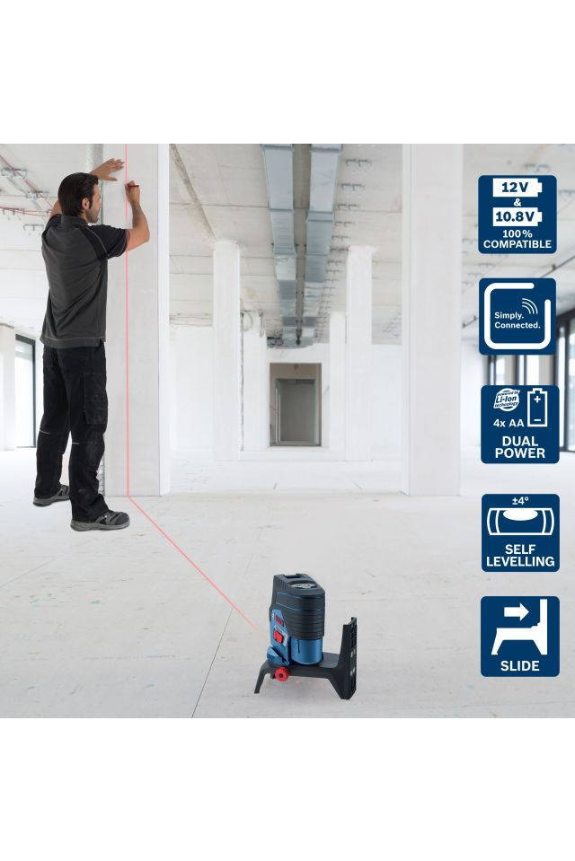 BOSCH ΛΕΙΖΕΡ ΓΡΑΜΜΩΝ ΜΕ ΒΑΣΗ ΣΤΗΡΙΞΗΣ RM2 ΣΕ L-BOXX (1X2.0AH) GCL 2-50C PROFESSIONAL 0601066G03