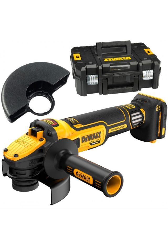 DEWALT ΓΩΝΙΑΚΟΣ ΤΡΟΧΟΣ 125mm 18V XR ΡΥΘΜΙΖΟΜΕΝΗΣ ΤΑΧΥΤΗΤΑΣ SOLO DCG409VSNT-XJ