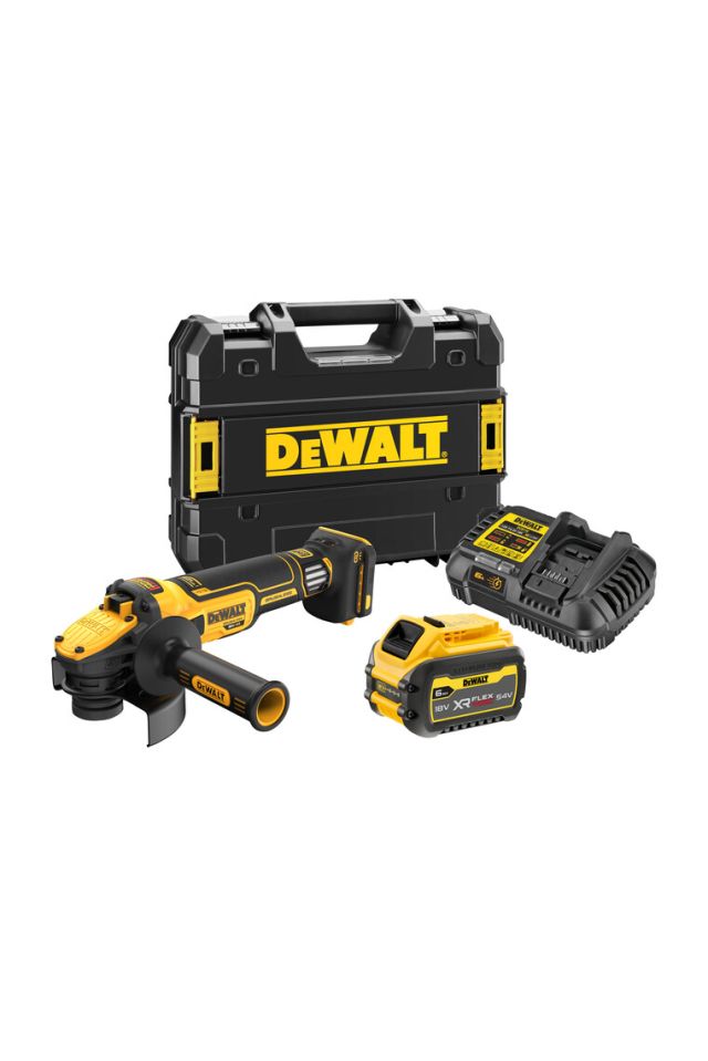 DEWALT ΓΩΝΙΑΚΟΣ ΤΡΟΧΟΣ  18V XR BRUSHLESS 125MM ΡΥΘΜΙΖΟΜΕΝΗΣ ΤΑΧΥΤΗΤΑΣ (1X6AH) DCG409VST1-QW 