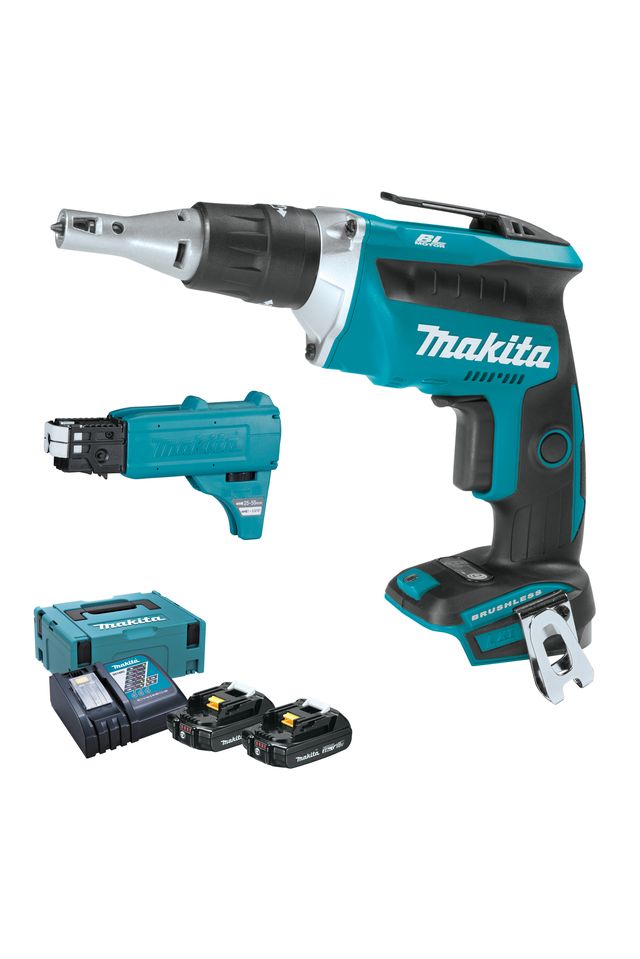 MAKITA ΚΑΤΣΑΒΙΔΙ ΓΥΨΟΣΑΝΙΔΑΣ 18V BL MOTOR + ΑΝΤΑΠΤΟΡΑΣ DFS452AJX2