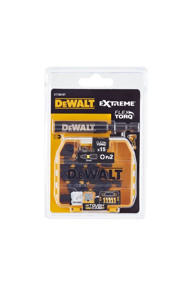 DEWALT ΣΕΤ EXTREME IMPACT TORSION POZI DRIVE ΜΥΤΕΣ ΒΙΔΩΜΑΤΟΣ Pz2 X 25mm (16 TEM) DT70618T-QZ