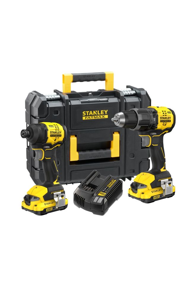STANLEY ΣΕΤ ΚΡΟΥΣΤΙΚΟ & ΠΑΛΜΙΚΟ V20 BRUSHLESS 18V (2X2.0AH) ΣΕ ΕΡΓΑΛΕΙΟΘΗΚΗ PRO-STACK FATMAX SFMCK201D2T-QW