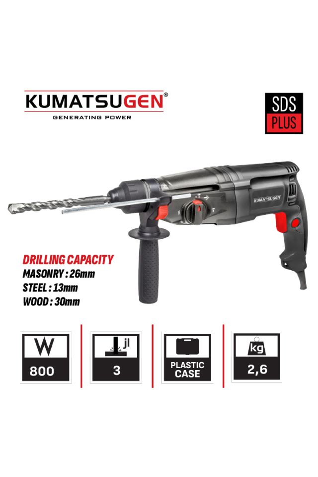 KUMATSUGEN ΣΚΑΠΤΙΚΟ ΠΕΡΙΣΤΡΟΦΙΚΟ ΠΙΣΤΟΛΕΤΟ SDS-PLUS 800W  3J KPH100 083849