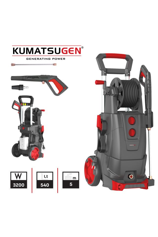 KUMATSUGEN ΠΛΥΣΤΙΚΟ ΥΨΗΛΗΣ ΠΙΕΣΗΣ 3200W ΕΠΑΓΩΓΙΚΟ ΜΟΤΕΡ,225BAR ΜΕ ΑΝΕΜΗ KPW200 080695