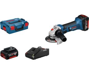 BOSCH ΓΩΝΙΑΚΟΣ ΛΕΙΑΝΤΗΡΑΣ ΜΠΑΤΑΡΙΑΣ GWS 18-125 V-LI PROFESSIONAL 18V ΜΕ 2 ΜΠΑΤΑΡΙΕΣ + ΦΟΡΤΙΣΤΗ 060193A30Y