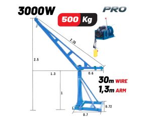 BORMANN PRO BPA6100 ΗΛΕΚΤΡΙΚΟ ΠΑΛΑΓΚΟ (ΓΕΡΑΝΑΚΙ) ΜΕ ΒΑΣΗ,500KG,ΜΕ ΘΕΡΜΙΚΟ ΔΙΑΚΟΠΤΗ 077343