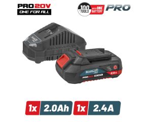 BORMANN PRO STARTER KIT 20V, MΠΑΤΑΡΙΑ 2.0AH & ΦΟΡΤΙΣΤΗΣ 2.4Α BBP9920 082217