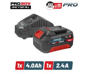 BORMANN PRO STARTER KIT 20V, ΜΠΑΤΑΡΙΑ 4.0AH & ΦΟΡΤΙΣΤΗΣ 2.4Α BBP9940 082224