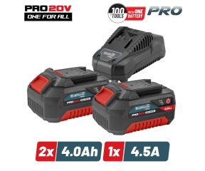 BORMANN PRO STARTER KIT ΜΠΑΤΑΡΙΕΣ 2X4.0AH & ΦΟΡΤΙΣΤΗΣ 4.5Α BBP9944 083221
