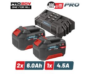 BORMANNN PRO STARTER KIT 20V,ΜΠΑΤΑΡΙΕΣ 2X6.0AH & ΔΙΠΛΟΣ ΤΑΧΥΦΟΡΤΙΣΤΗΣ ,LI-ION,4.5A BBP9966 083504 