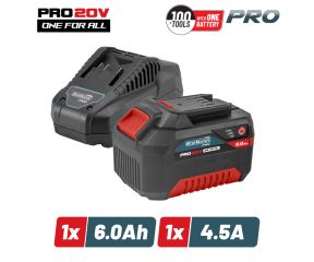BORMANN PRO STARTER KIT 20V,ΜΠΑΤΑΡΙΑ 6.0ΑH & ΦΟΡΤΙΣΤΗΣ 4.5Α BBP9960 083641
