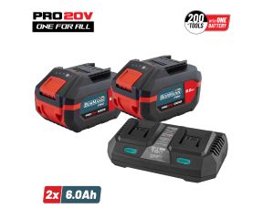 BORMANNN PRO STARTER KIT 20V,ΜΠΑΤΑΡΙΕΣ 2X6.0AH & ΔΙΠΛΟΣ ΤΑΧΥΦΟΡΤΙΣΤΗΣ ,LI-ION,4.5A BBP9866 087083