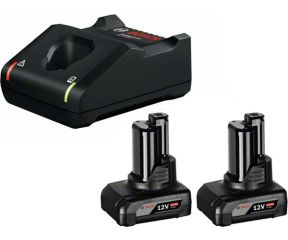 BOSCH ΣΕΤ ΦΟΡΤΙΣΤΗ GAL 12V-40 ΚΑΙ ΜΠΑΤΑΡΙΩΝ 12V ΜΕ 2 ΜΠΑΤΑΡΙΕΣ 6.0AH 1600A01B20