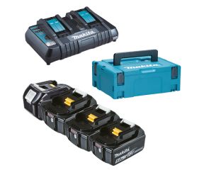 MAKITA ΣΕΤ 4 ΜΠΑΤΑΡΙΕΣ 18V/5.0Ah ΚΑΙ ΔΙΠΛΟΣ ΤΑΧΥΦΟΡΤΙΣΤΗΣ ΣΕ ΘΗΚΗ ΜΕΤΑΦΟΡΑΣ 197626-8