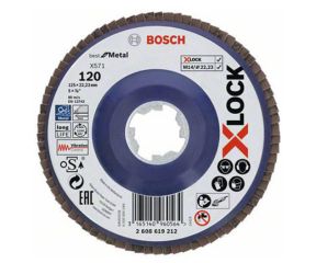 BOSCH ΔΙΣΚΟΣ ΜΕ ΦΥΛΛΑ X-LOCK X571 BEST FOR METAL 125MM K120 2608619212