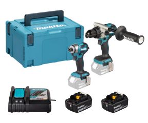 MAKITA ΣΕΤ ΚΡΟΥΣΤΙΚΟ ΔΡΑΠΑΝΟΚΑΤΣΑΒΙΔΟ & ΠΑΛΜΙΚΟ ΚΑΤΣΑΒΙΔΙ ΜΠΑΤΑΡΙΑΣ 18V Li-Ion (2x5.0Ah) DLX2549TJ