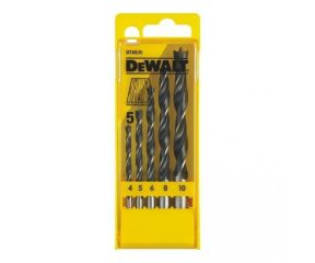 DEWALT ΣΕΤ 5 ΤΕΜ ΤΡΥΠΑΝΙΑ ΞΥΛΟΥ ΜΕ ΑΚΙΔΑ 4,5,6,8,10mm DT4535-QZ
